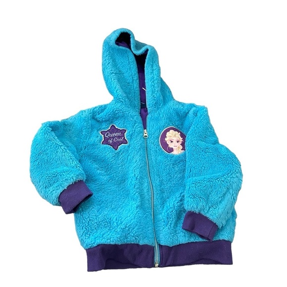 Disney Frozen blue hooded jacket size 4T - Picture 1 of 4